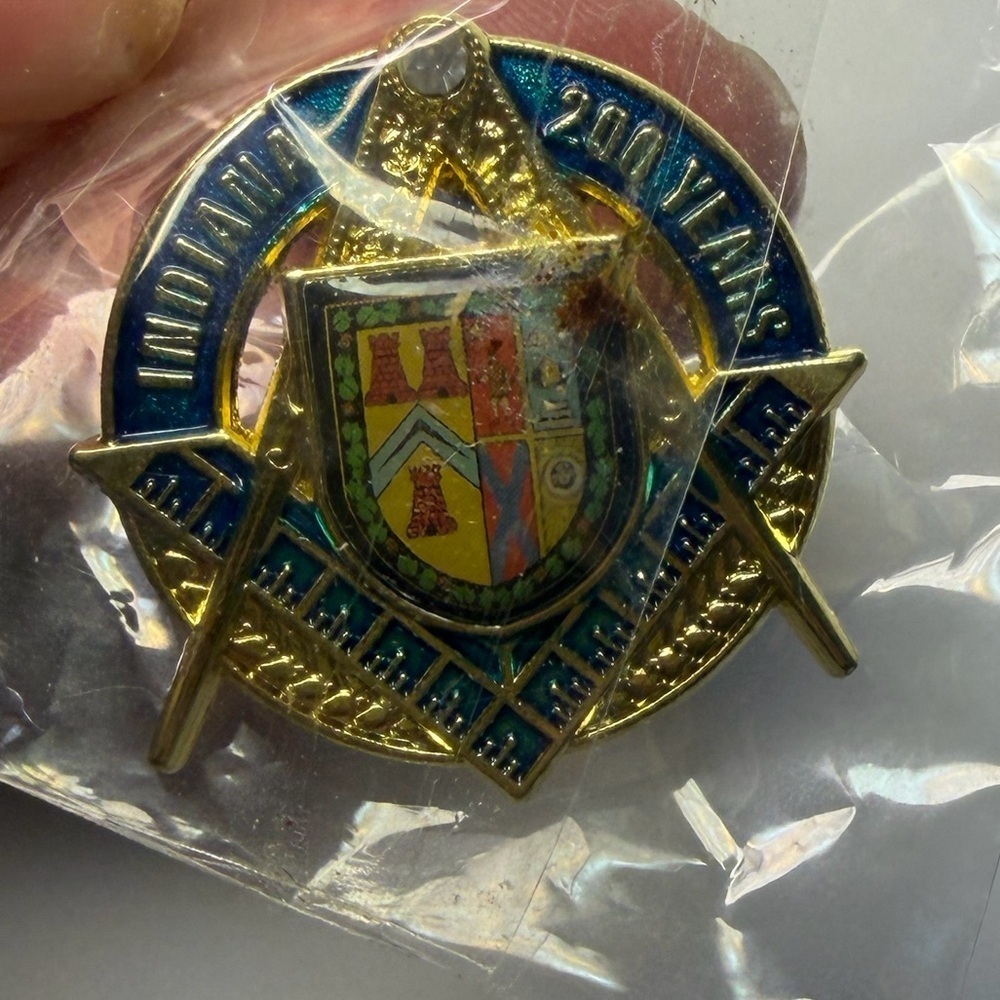 NEW 200 Years Indiana Freemason Grand Lodge Compass 2018 Pin